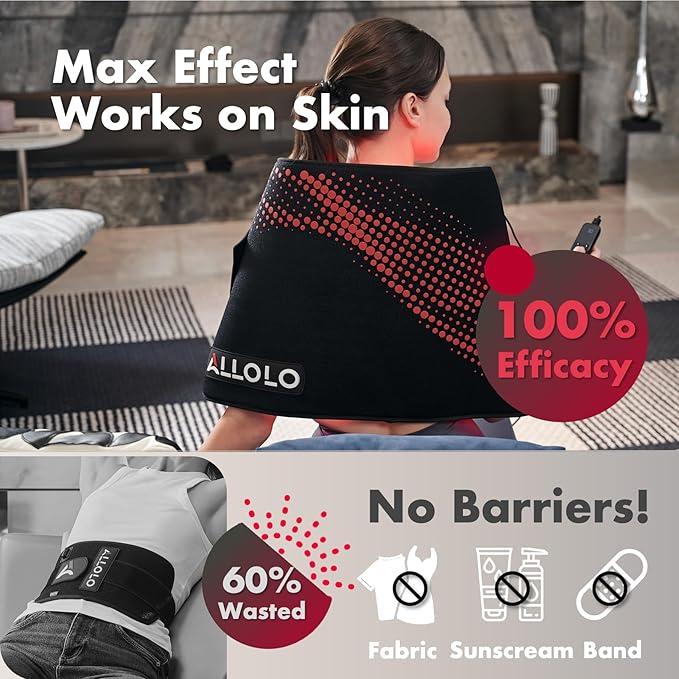 ALLOLO Red Light Therapy for Body, 32.7"*15.7" Large Infrared Light Therapy with Timer, 405pcs 3-in-1 LEDs 660nm&850nm Red Light Therapy Mat for Back Belly Knee Shoulder Leg(with Storage Bag&Glasses)
