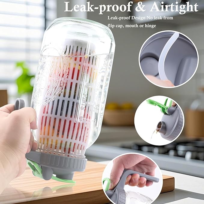 GMCOZY 2 Quart Glass Mason Jar Water Pitcher With Fruit Infuser 64 Oz Wide Mouth Infused Cold Hot Water Jug Carafe With Lid Half Gallon For Coffee Sun Tea Lemonade Juice Homemade Drinks Container