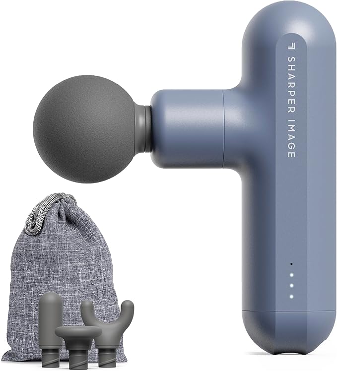 Sharper Image Powerboost Move Aero [New 2026 Version] Mini Deep Tissue Percussion Massage Gun| Muscle Recovery & Pain Relief Massage Tool| Full Body Back & Shoulder Massager| Gift for Men Women