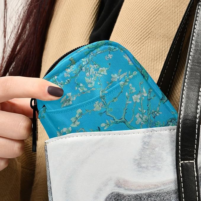 Van Gogh Almond Blossoms Blue Travel Pill Organizer Weekly Small (Cute) Pill Box 7 Day Pill Case Vitamin Holder Pill Bottle Organizer
