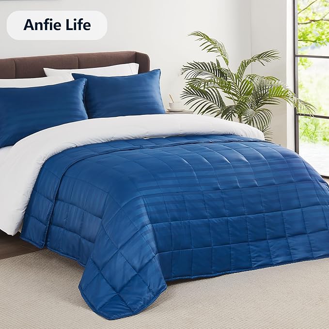 Weighted Blanket Queen Size (60"x80" 12lbs),Ultra Soft and Cozy Cooling Weighted Blanket Queen Size for Adult,Heavy Blanket with Machine Washable Soft Blanket, Navy Blue