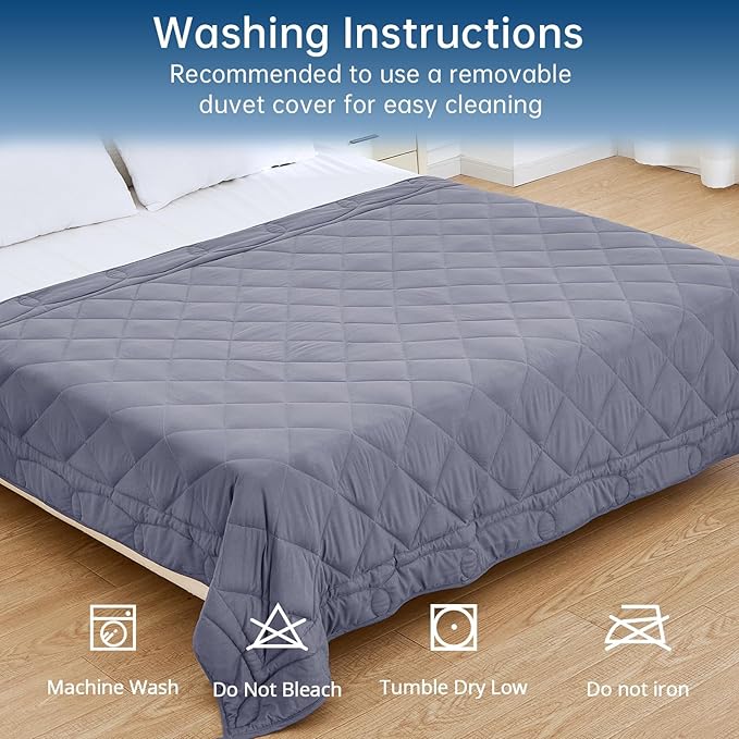 OMYSTYLE Weighted Blanket for Adults (25lbs, 60''x80'') - Queen Size Heavy Throw Blanket, Breathable and Cooling Microfiber Material with Premium Glass Bead for All Season Use, Machine Washable, Grey
