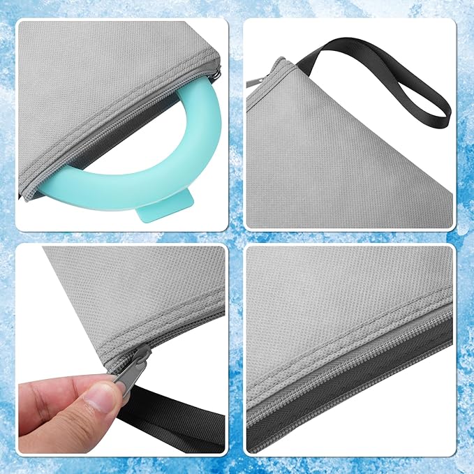 Cooling Neck Wrap with Insulated Bag, Reusable Ice Neck Ring & Body Cooler for Summer Heat, Wearable Cooling Tube Maintains 18°C/64°F for Outdoor, Sports, Travel (Green)