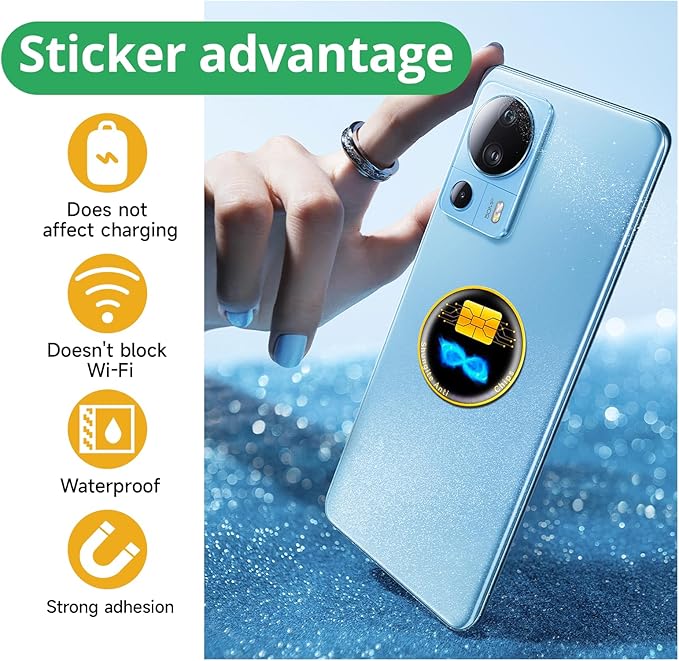 6 Pcs Cell Phone Protection Stickers Neutralizers for Smartphones, Tablets, Laptops, Computers, WiFi, TV, Monitors
