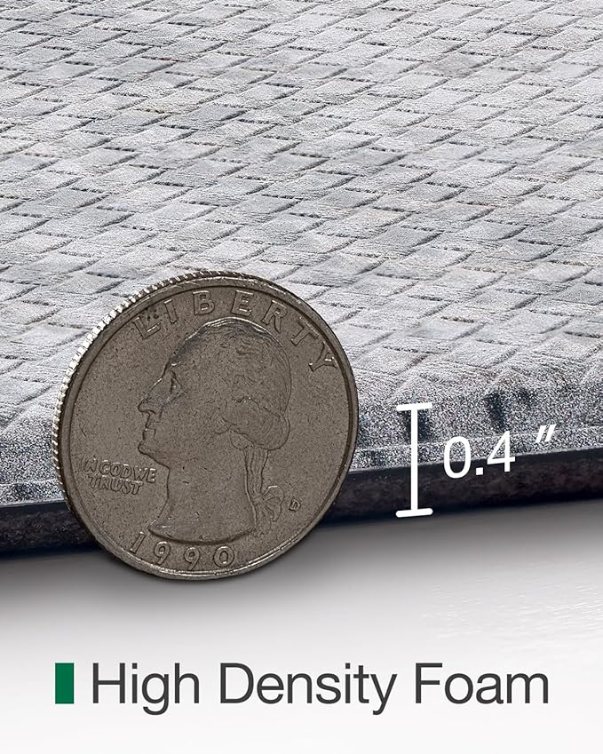 LUMI 2025 Upgraded Anti Fatigue Cushioned Kitchen Mat for Floor, Non-Slip Comfort PVC Padded Mats with Faux Leather Surface for Desk Office, Sink, Laundry, 24"x87"