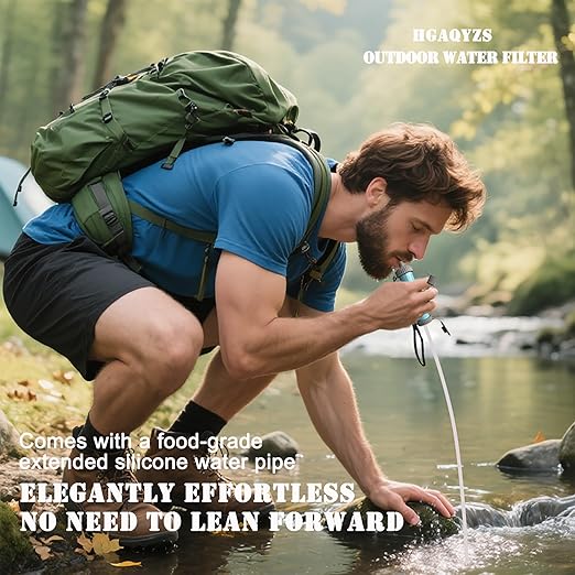 4 Packs of Water Filter Straws, Portable Personal Water Filtration System, Ultrafiltration Water Purifier, Emergency Preparedness for Camping, Hiking, Drinking, Travel, Hunting, and Family Outings