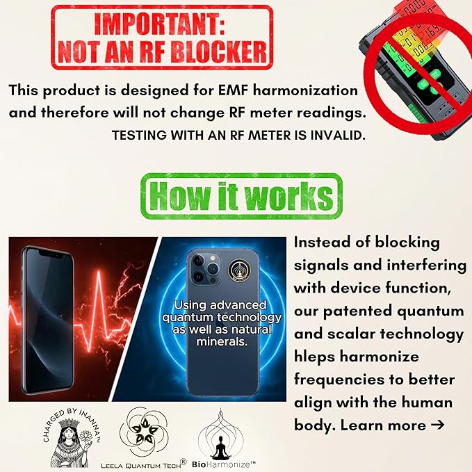 Phone EMF Harmonizing Stickers — Multifaceted Neutralizer with Patented Quantum Technology & Natural Minerals | Pack of 6