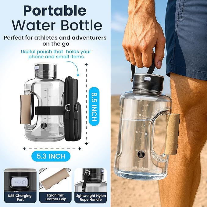 Zenetics Advanced Hydrogen Water Bottle with Pouch,1.5L Large BPA Free, Ionizer Bottle - Athletes, Travelers, Adventurers Sports, Gift For Husband, Wife, Family and Friends, BPA Free Outdoor