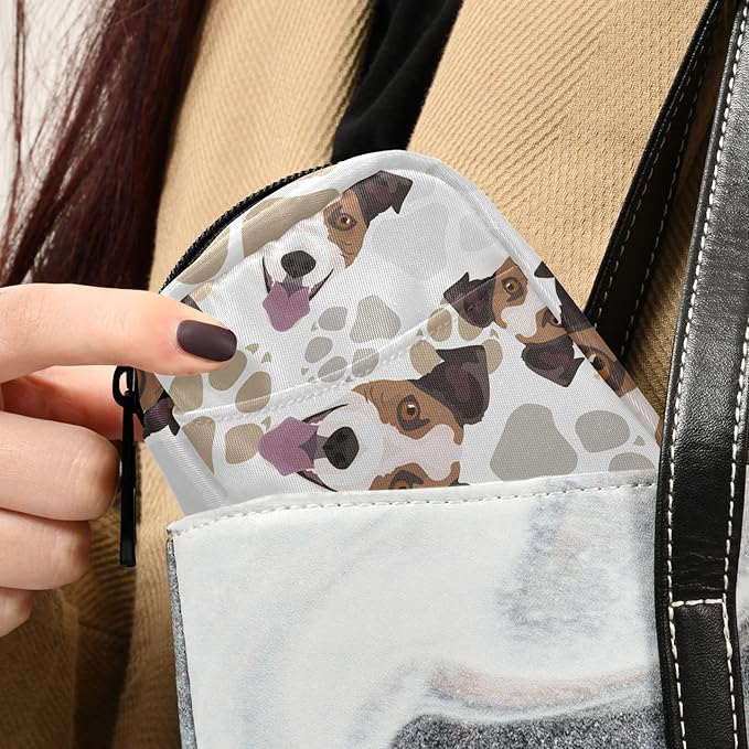 Jack Russell Terrier Dog Pill Box 7 Day Pill Case Travel Pill Organizer Bag with Zipper Portable Weekly Vitamin Medicine Supplement Holder Pouch Bag