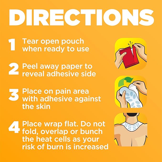 ThermaCare Heat Wraps for Neck & Shoulder Pain Relief - Portable Adhesive Heating Pads with 16-Hour Therapeutic Heat - Drug-Free Muscle & Joint Soothing Patches (5-Count)