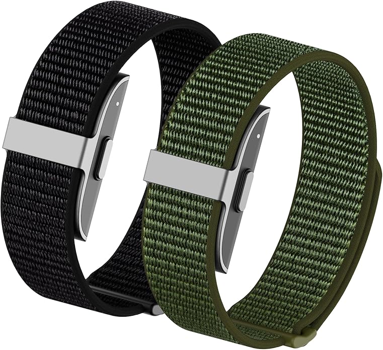 2 Pack Nylon Loop Sport Replacement Strap Compatible with Hume Band,Adjustable Soft Bands for Women Men,Breathable Lightweight Wristband for Fitness Tracker