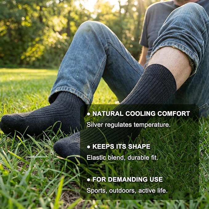 Silver Fiber Grounding Socks for Earthing Mats & Barefoot Use