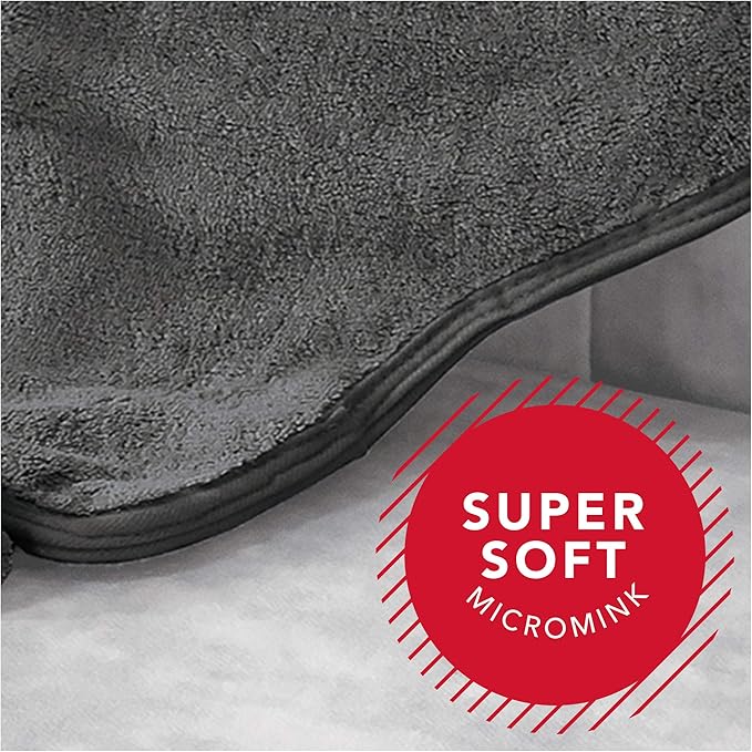 Sunbeam Heating Pad Wrap for Back Pain Relief with Auto Shut Off and Moist Heating Option 23 x 15" Slate Grey
