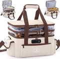 BAGSFY 3-Tier Medicine Organizer with Combination Lock – Large Medicine Bag, Empty First Aid Kit Case, Pill Bottle Medical Supply Organizer, Travel Prescription Bag, Medication Storage Container