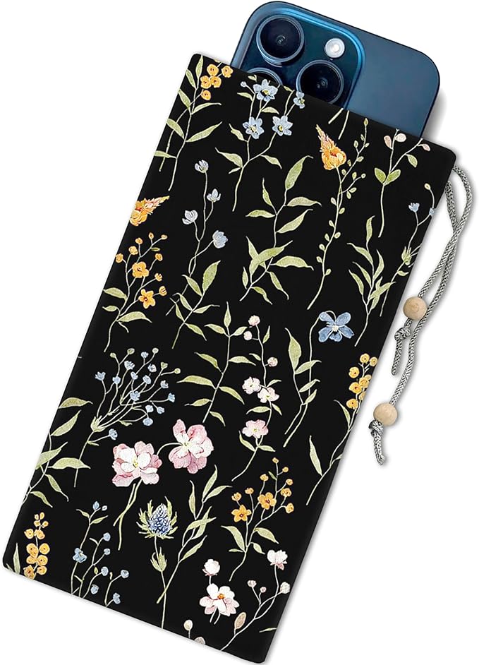 EMF Shield Sleeve for Cell Phone Reduce Signal Anti-EMP Pouch Against Radiation, EMF, 5G, RFID Blocking 4x8 Inch Watercolor Floral Phone Sleeve Bags