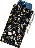 EMF Shield Sleeve for Cell Phone Reduce Signal Anti-EMP Pouch Against Radiation, EMF, 5G, RFID Blocking 4x8 Inch Watercolor Floral Phone Sleeve Bags