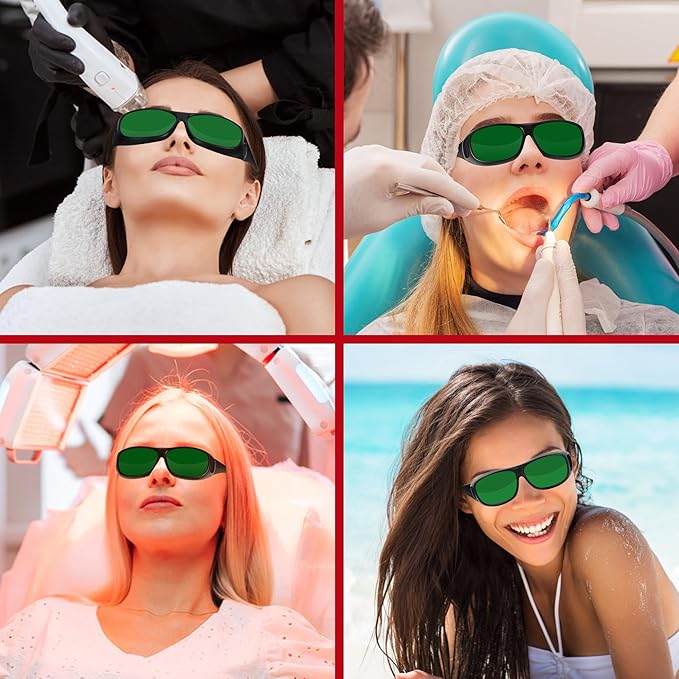 Morfone Red Light Therapy Glasses - Eye Protection for Red Light Therapy (600nm-940nm) - Red Light Therapy Goggles for Home & Spa Use