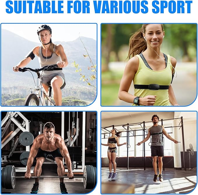 Heart Rate Monitor Chest Band for Polar H10 H9 H7, Adjustable Waterproof Replacement Chest Strap Compatible with Polar Garmin