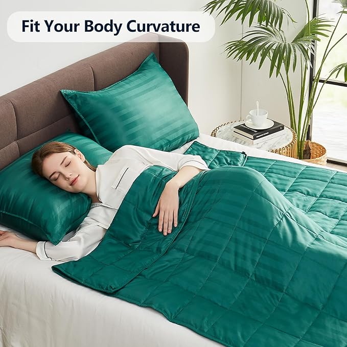 Weighted Blanket Queen/King Size (80"x87" 17lbs),Ultra Soft and Cozy Cooling Weighted Blanket for Adult,Heavy Blanket with Machine Washable Soft Blanket, Green