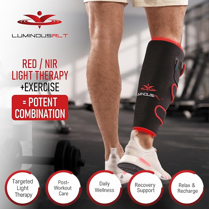 LuminousRLT Red Light Therapy Pad for Arms & Legs – Flexible Wrap with 208 Red & Near-Infrared LEDs (660nm & 850nm), Auto Shut-Off, Adjustable Fit