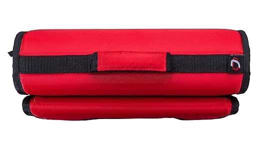 Med Manager Medicine Organizer and Portable Medical Binder, Holds (15) Pill Bottles - (11) Standard Size and (4) Large Bottles, Includes Removable 5-Tab File Folder, Red, 14 x 14 x 4 inches