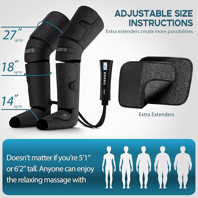 Air Compression Leg & Foot Massager with Heat – Relief for Circulation, Fatigue & Tension – Relaxing Gifts for Dad, Mom, Men & Women – Ideal for Father’s Day, Mother’s Day, Christmas & Birthdays