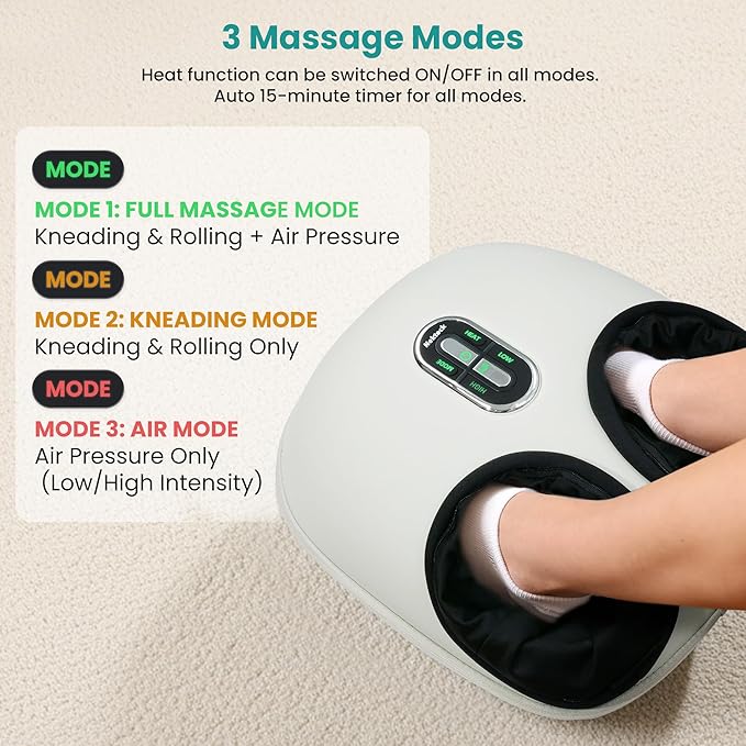 Nekteck Foot Massager with Heat for Neuropathy Plantar Fasciitis, 2026 Upgraded Shiatsu Air Compression Feet Massager for Size Up to US 11, Gifts for Him Her Relaxation (FSA Eligible HSA Eligible)