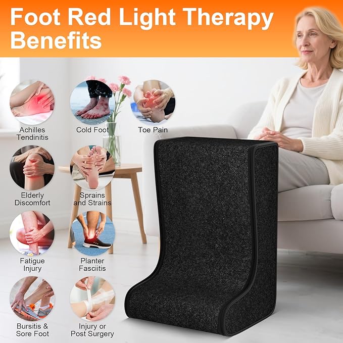 Red Light Therapy for Feet,4 Modes for Legs Ankle,Infrared Light Therapy Consisting of 420 Dual Wavelength LED,Adjustable Power and Time Controller