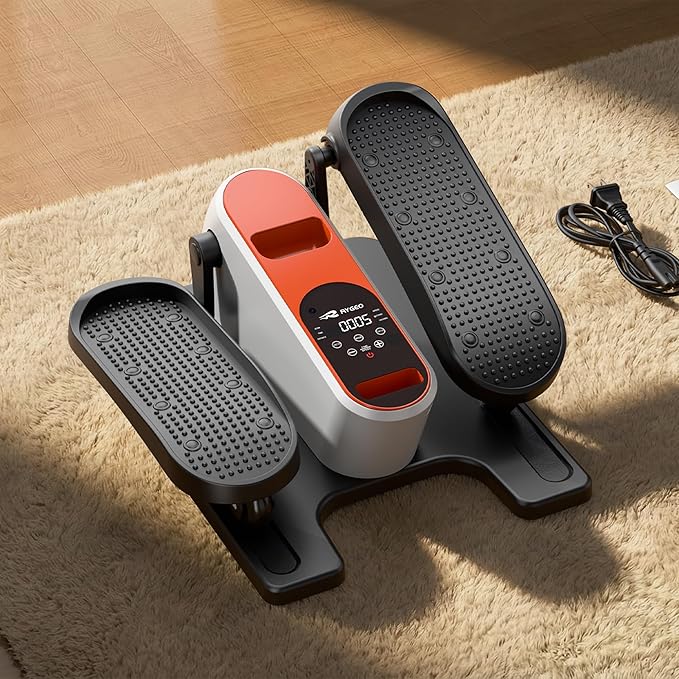 Elliptical Leg Exerciser with Electric Seated Pedal, Under Desk Elliptical Machine for Home & Office, Manual & Auto Mode, Forward & Reverse,12 Speeds Leg Exercise Machine for Seniors