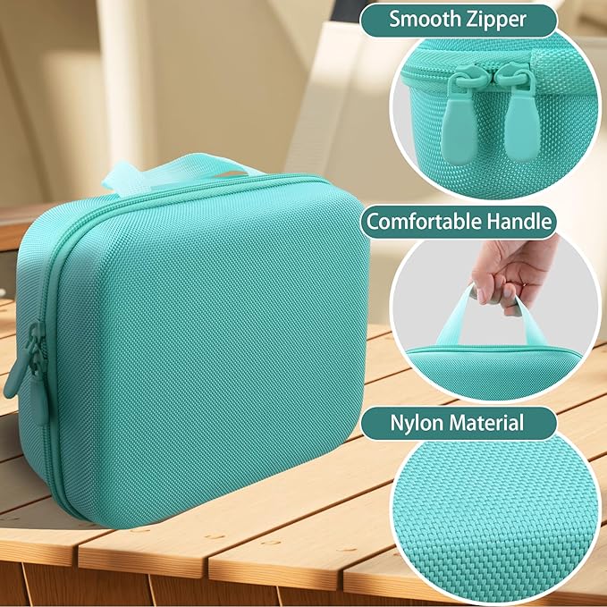 co2CREA Hard Case for OMRON Silver Upper Arm Blood Pressure Monitor BP5255, Mesh Pocket for Other Small Accessories, Mint Green