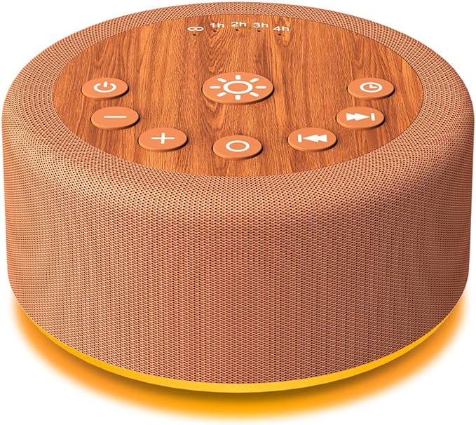 Sleep Sound Machine White Noise Machine with 30 Non Looping Sounds 12 Night light Colors with 5 Timers 36 Adjustable Volume Memory Function Brown Noise Machine for Baby kid Adult & Home Nursery Travel