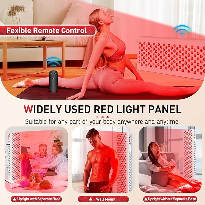 200 LEDs Red Light Therapy Device, Red Light 660nm & 850nm Near Infrared Light Therapy Panel for Body Face, Red Light Therapy with Timer Controller for Pain Relief, Skin Beauty & Anti-Aging