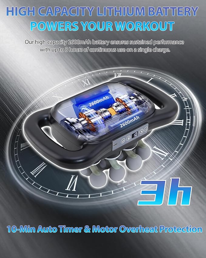 16-Head Massage Gun, Deep Tissue Percussion Massager with 9 Modes & 9 Intensities, 2600mAh Battery Back Massager for Pain Relief Deep Tissue for Muscle Pain Relief in Back, Legs, Shoulders