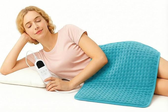Large Heating Pad,20"x40" Extra Large Heating Pad for Back Pain Relief Electric Heating for Period Cramps Neck Shoulder Knee Pain Relief Moist/Dry Heat Auto Shut Off 9 Heat Setting Machine Washable