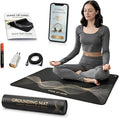 Grounding Mat for Feet – Indoor Conductive Earthing Mat for Desk, Floor or Bed – Non-Electric Passive Grounding Pad with Outlet & Tester.