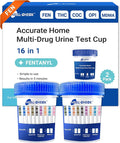 2 Pack 16 Panel Multi Drug Urine Test Kit, HEAL-CHECK Urine Drug Test Cup for Home or Workplace, Screens for Fen (Fentanyl), THC, AMP, BUP, BAR, BZO, COC, MET, MDMA, OPI, MTD, OXY, PCP, PPX, TCA, TML