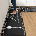 Arttown Black Anti-Fatigue Kitchen Rug Set of 2 Farmhouse Rustic Cushioned Floor Standing Mat Waterproof Non-Slip Mat and PVC Ergonomic Comfort Foam Rug
