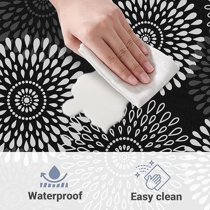 LuxStep Kitchen Mat Waterproof Kitchen Rugs for Floor Cushioned Anti-Fatigue Mat Non-Slip Standing Desk Mat Comfort Floor Mats for House Sink Office 17.3" x 28" Black