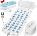 Bubble Bath Mat with Warm Air - Portable Spa for Bathtub, Full Body Waterproof Air Mat with Motorized Air Pump, 6-Speed Adjustable Massage, Remote Control & Non-Slip Suction Cups