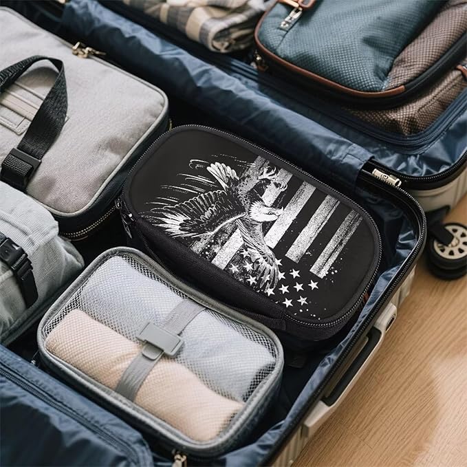 American Flag Eagle Diabetic Supplies Travel Case Insulin Pen Cooler Case Medication Insulated Organizer for Glucose Meter and Diabetic Supplies Diabetic Supplies Bag Carrying Cases