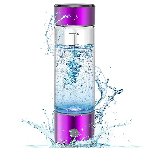 Upgrade Hydrogen Water Bottle, 3Min 2200PPB Rapid Hydrogen Water Generator -SPE PEM Tech, 14OZ Portable Hydro Water Machine, (Purple)