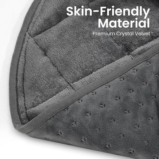 NOWWISH 5lbs Weighted Heating Pad for Women, Electric Heated Weighted Blanket with 6 Heat Settings, Timer & Auto Shut-Off, Relief for Period Cramps, Back Pain, Lap, Machine Washable, 29x24 inch, Grey