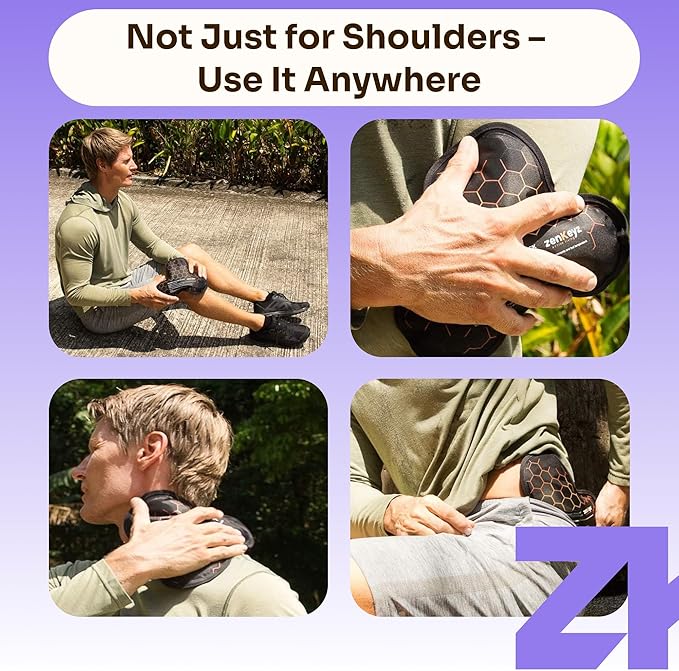 ZENKEYZ Reusable Gel Shoulder Ice Pack - 8x10 Inch, Black, Pack of 1 - Hot & Cold Therapy for Injuries - Flexible Knee Ice Wrap - Ankle Wrap & Back Pain Support Sport Gift for Athletes and Seniors