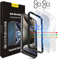 Screen Protector for iPhone 15 Pro Max [6.7 Inch] 2 pcs colorless Anti-Blue Light Tempered Glass Films No Bubbles 9H Hardness Case Friendly with Camera Lens Protector