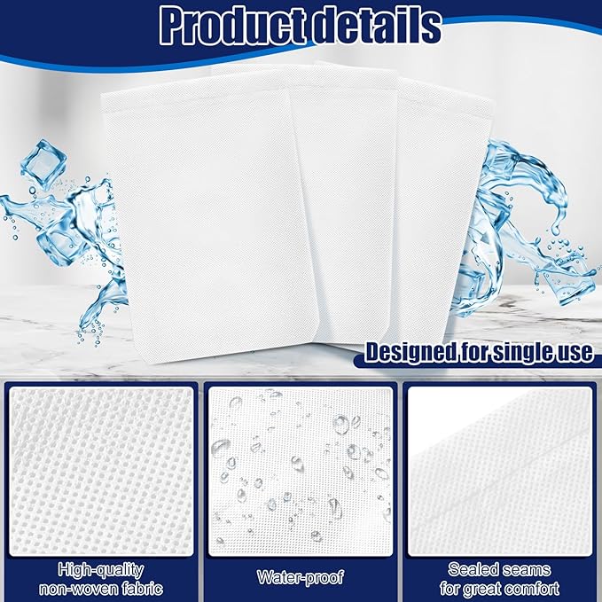 Tatuo Disposable Hot Cold Pack Sleeves 6 x 9 Inch Non Woven Disposable Ice Bag Pack Sleeve Protective Cover for Hot and Cold Bag(100 Pcs)