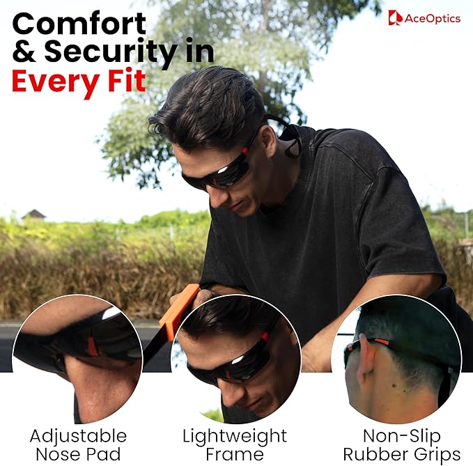 Safety Glasses – ANSI Z87 Certified, 5X Anti-Fog ClearShield™ Lenses with Premium Hard Case & Accessory Bundle