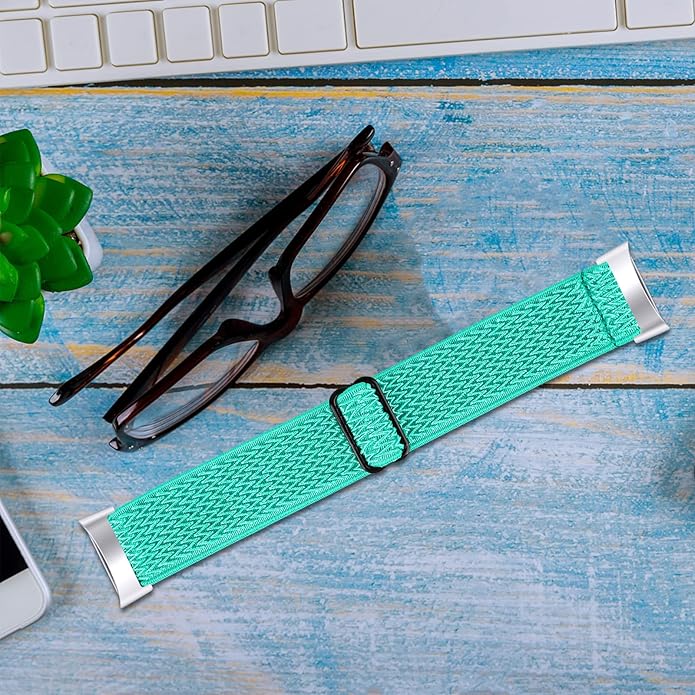 Lijinlan Nylon Band Compatible with Fitbit Charge 5 Advanced Fitness & Health Tracker, Elastic Woven Strap Stretchable Wristband Watch Bands Replacement for Charge 5 for Women Men