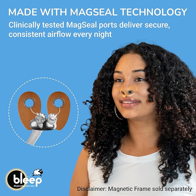 Bleep Eclipse Halos C Pap Mask-Free Interface, Strapless Sleep Apnea CPAP Nose Mask with 64 MagSeal Ports, Leak-Free Adhesive, BPA-Free, Supplies & Accessories, 32 Count, USA-Made (Pack of 2)