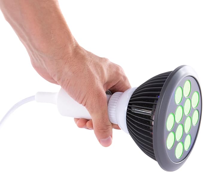 hooga Green Light Therapy Bulb Power Cord Included. 525 nm Wavelength. 12 LEDs. High Irradiance, Can Improve Skin Pigmentation and Fine Lines, and Anti Aging. Migraine and Pain Relief.
