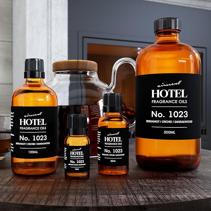 AirScent Hotel Diffuser Oil No. 1023 Inspired by The Baccarat Hotel Scent - Love Affair Fragrance Oil for Ultrasonic and Waterless Diffusers and Crafting - 10 mL, 0.34 fl oz Glass Bottle with Dropper